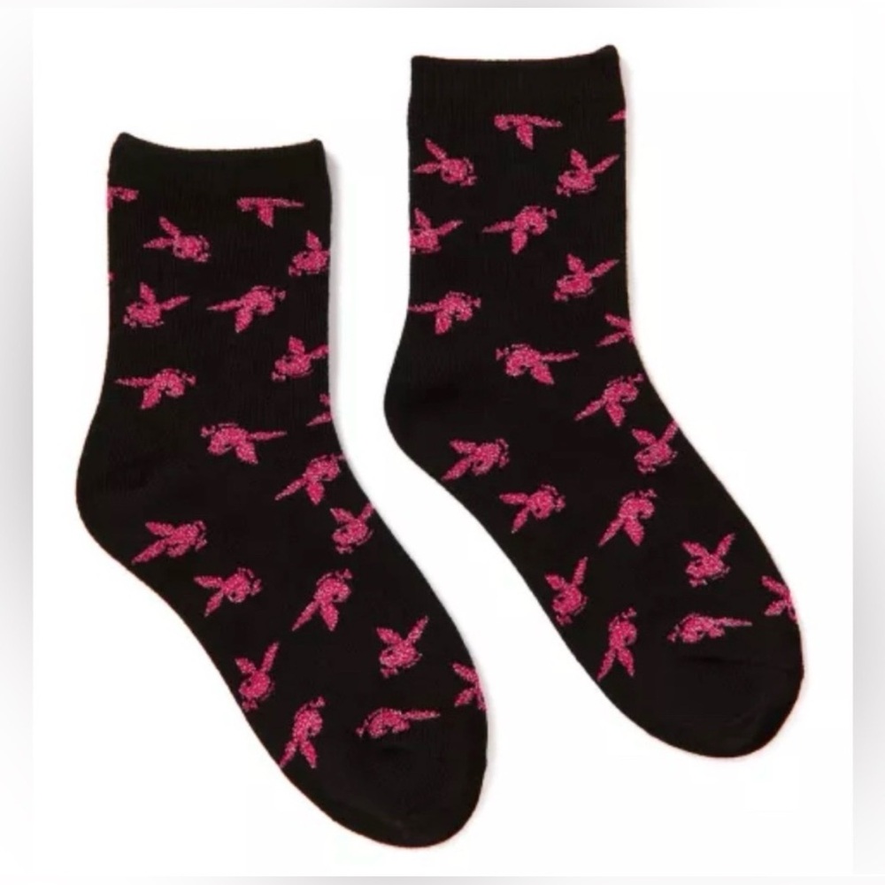 PLAYBOY All Over Bunny Crew Socks- NWT